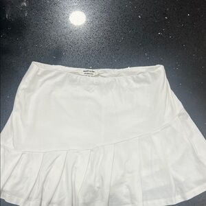 Heart Hips Asymmetrical White Skirt